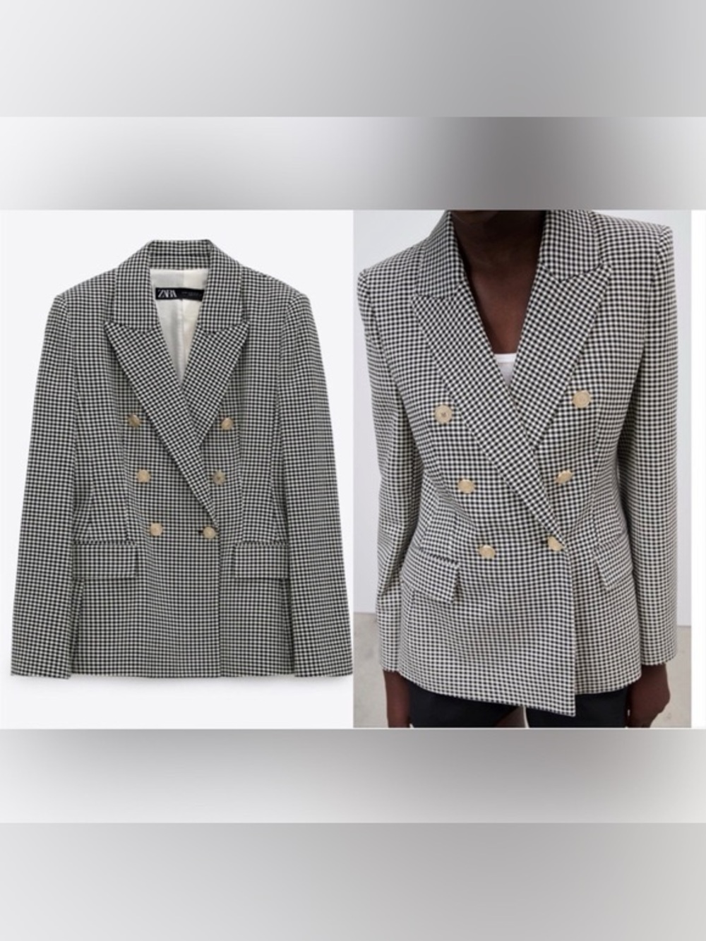 Zara Houndstooth Blazer